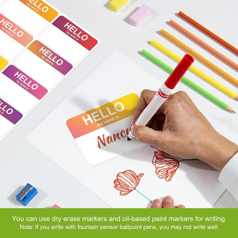Anylabel 375 Pcs Name Tag Stickers(Hello My Name is), 3"x2" Rainbow Name Tags Labels, 15 Color Name Tags for Office, Meeting, School, Teachers and Mailing - Image 5